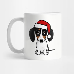 Piebald Dachshund with Santa Hat Cute Wiener Dog Christmas Mug